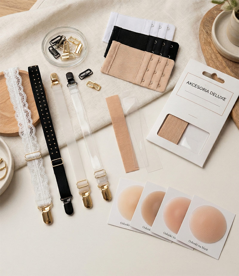 Akcesoria bieliźniane, taśmy do biustu i dodatki - sklep Kusicielka Ząbki koło Warszawy